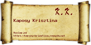 Kaposy Krisztina névjegykártya