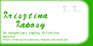 krisztina kaposy business card
